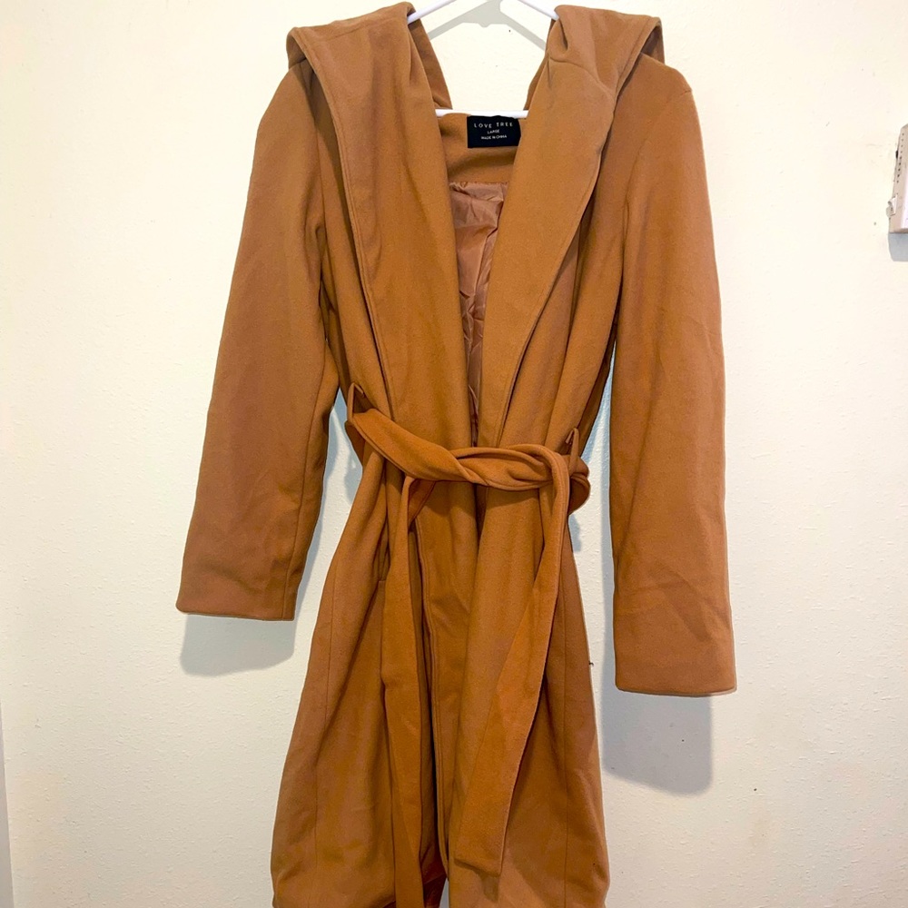 NWOT Camel Wrap Coat